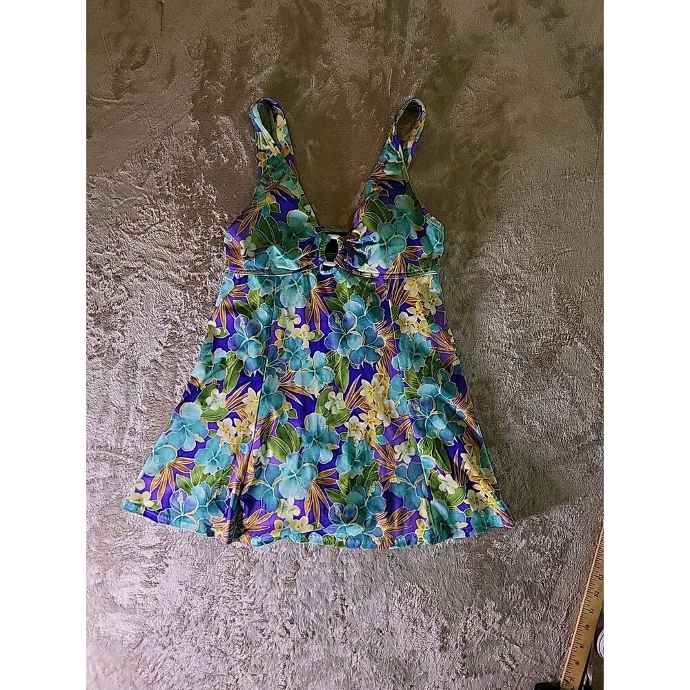 A Shore Fit Swin Dress Tummy Solutions Waterfall Tankini Built-in Bra